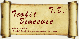Teofil Dimčević vizit kartica